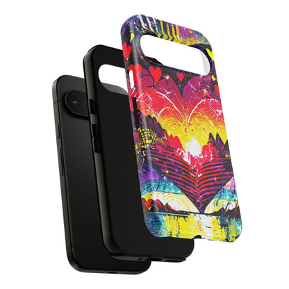 Vibrant Heart Sunset Tough Phone Case