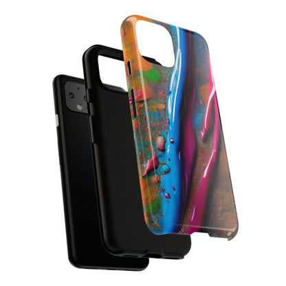 Colorful Artistic Paint Splatter Tough Phone Case
