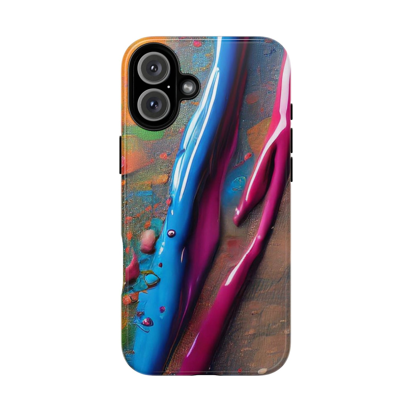 Colorful Artistic Paint Splatter Tough Phone Case