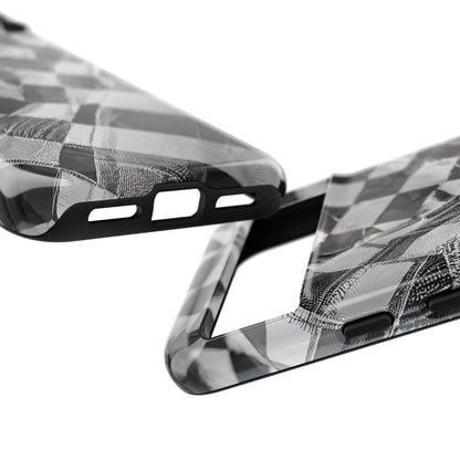 Abstract Checker Print Tough Phone Case