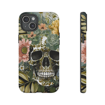 Floral Skull Tough Phone Case