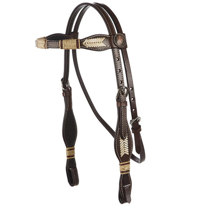 Natural Rawhide Scalloped Quick Change Browband Headstall