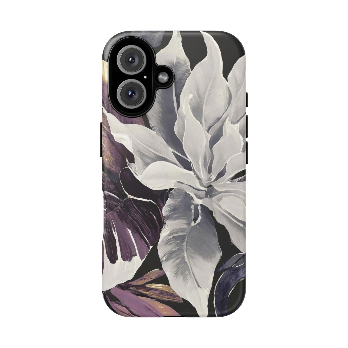 White & Plum Floral Tough Phone Case