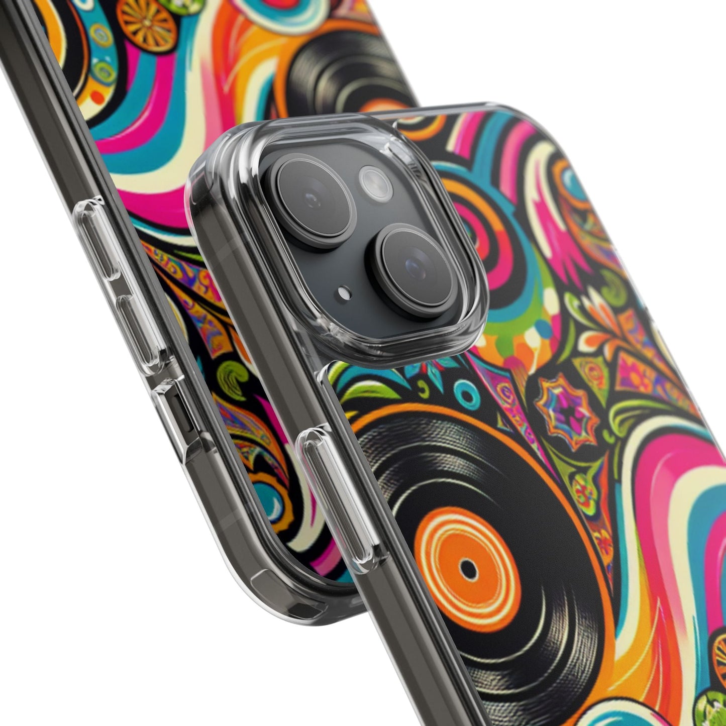 Colorful Vinyl Record Clear Phone Case