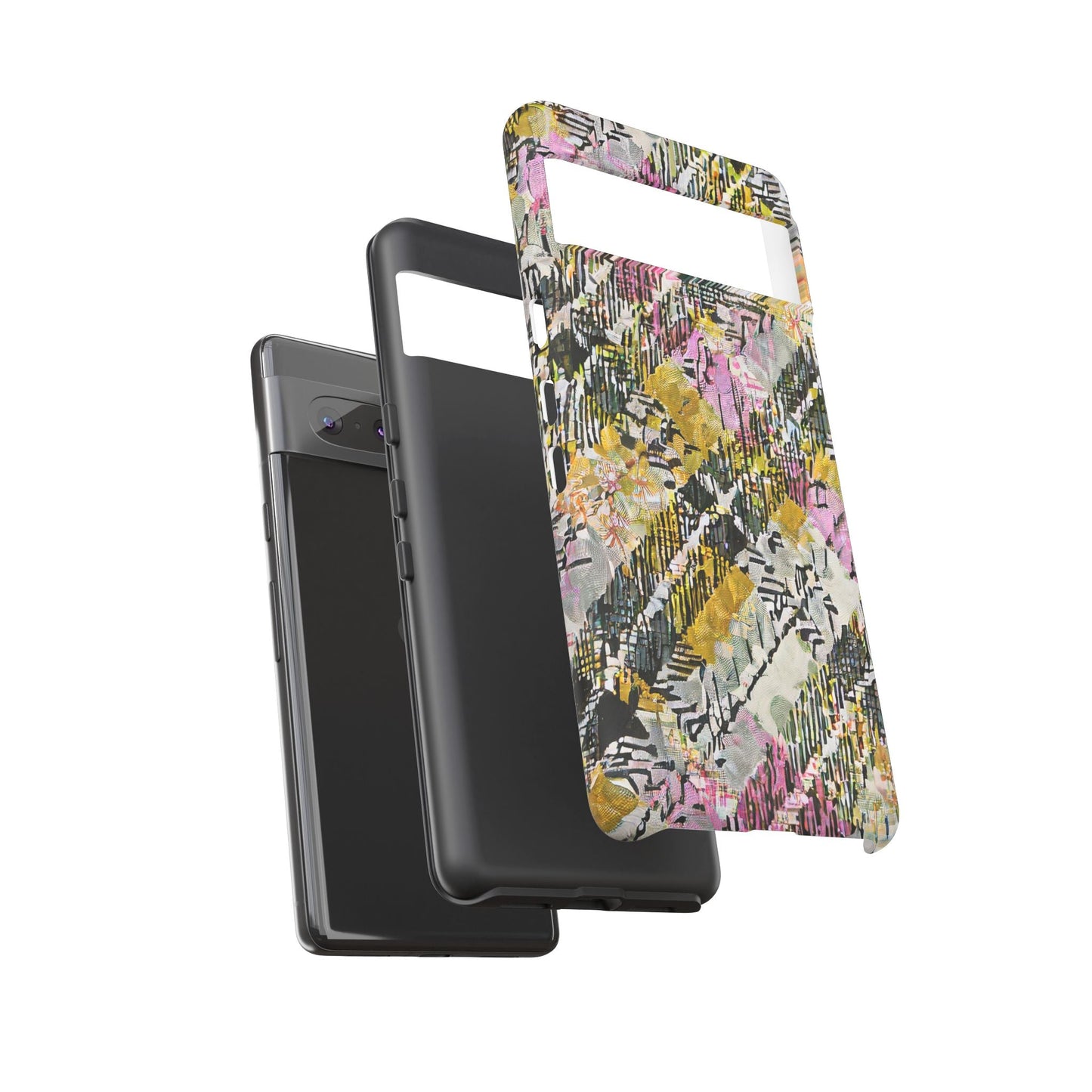 Purple Plaid Floral Artistic Tough Phone Case