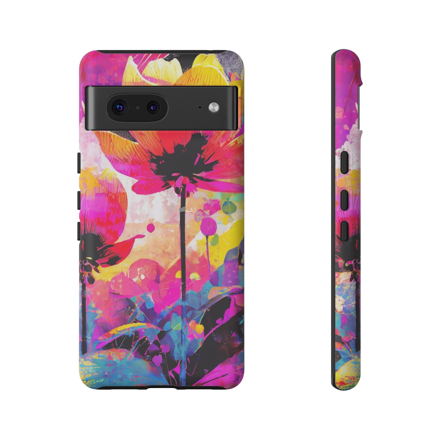 Neon Floral Tough Phone Case