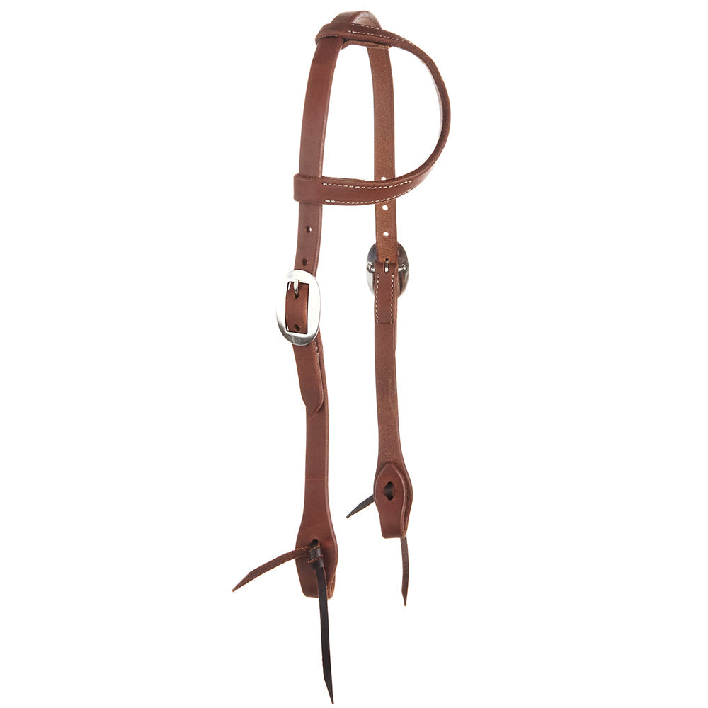 Heavy Oiled 3 4 Harness Leather Double Buckle Single Ear Headstall