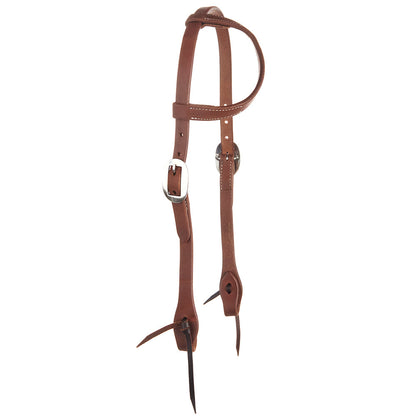 Heavy Oiled 3 4 Harness Leather Double Buckle Single Ear Headstall