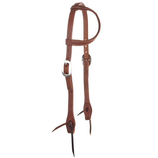 Heavy Oiled 3 4 Harness Leather Double Buckle Single Ear Headstall