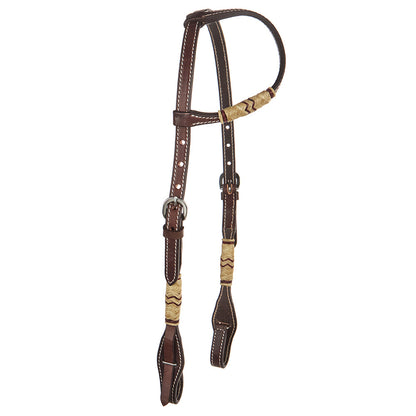 Chocolate Natural Rawhide Quick Change Single Ear Headstall