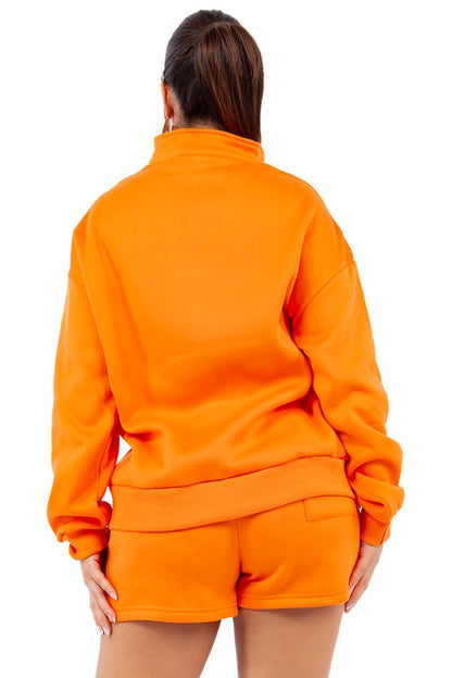 WOMEN FASHION SWEATSHIRT AND SHORT SET