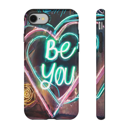 Be You Colorful Neon Heart Tough Phone Case
