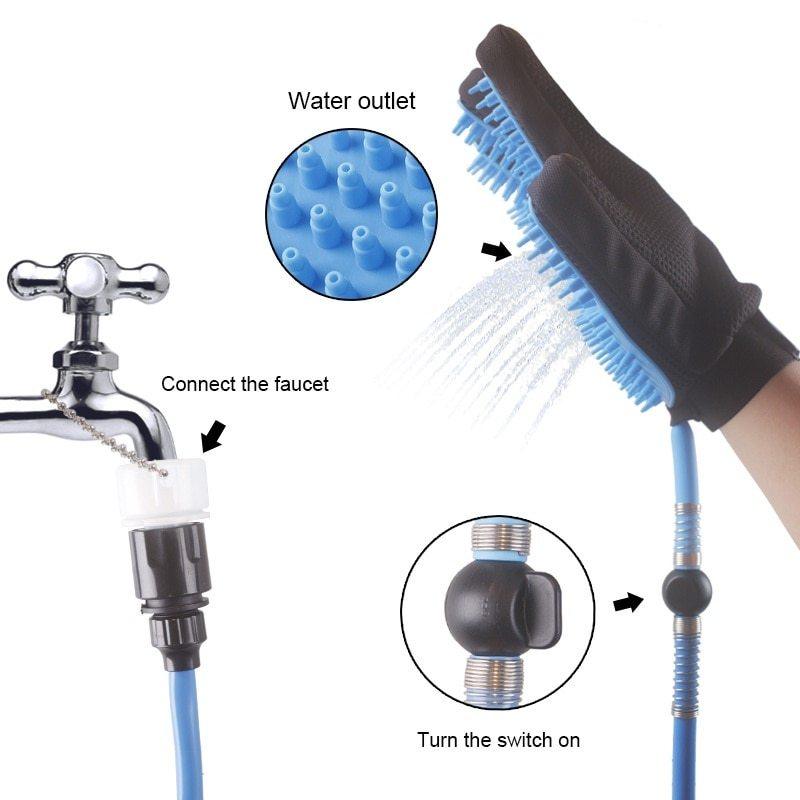 Handheld Pet Bathing Shower Glove