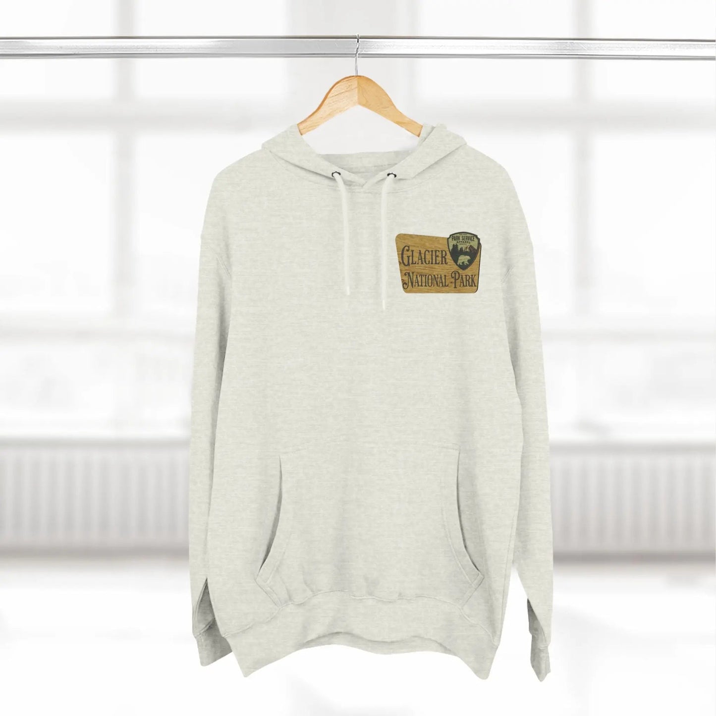 Glacier National Park Unisex Fit Fleece Hoodie Scenic Going to The Sun Road Big Horned Sheep