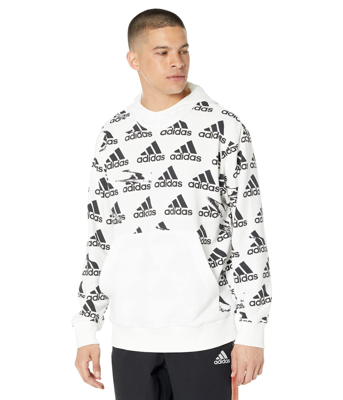 adidas Mens Essentials Brandlove Hoodie White Medium