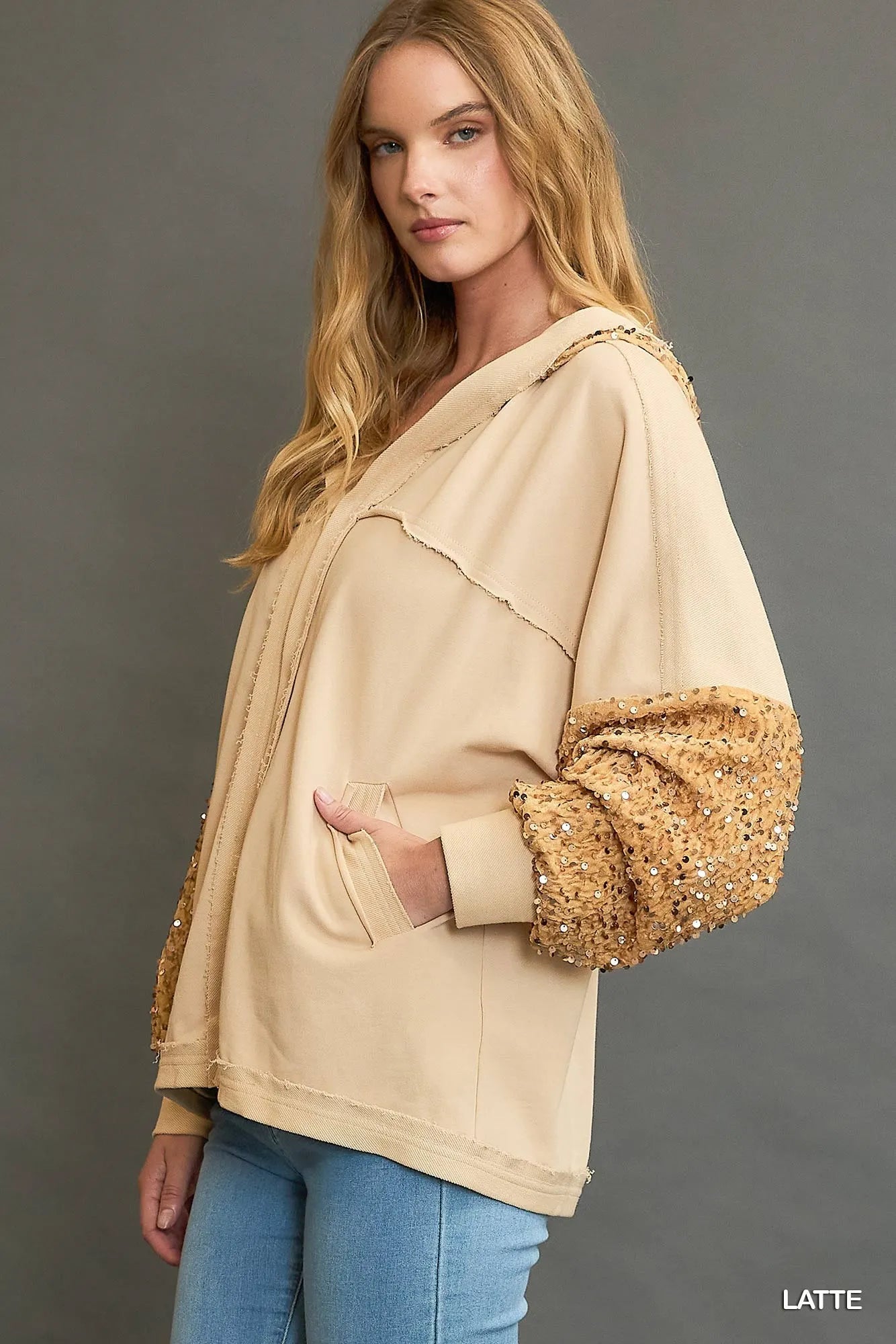 Garden Naked Sequined French Terry Jacket