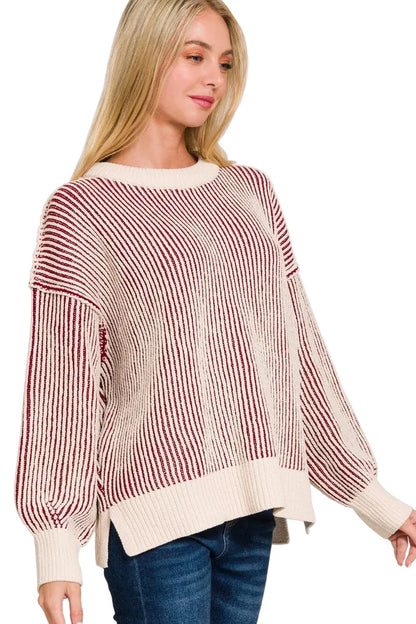 Two-Tone Crewneck Sweater