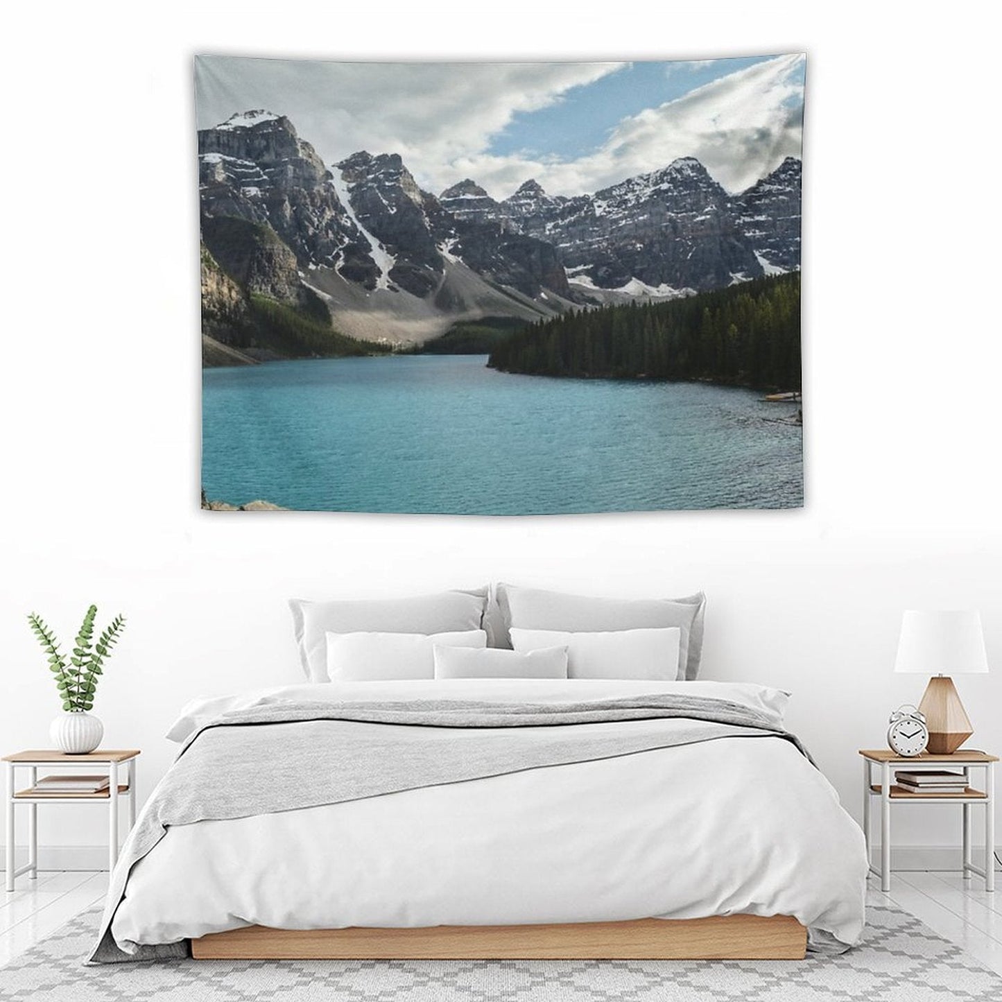 Rocky Mountains Blue Lake National Park Tapestry