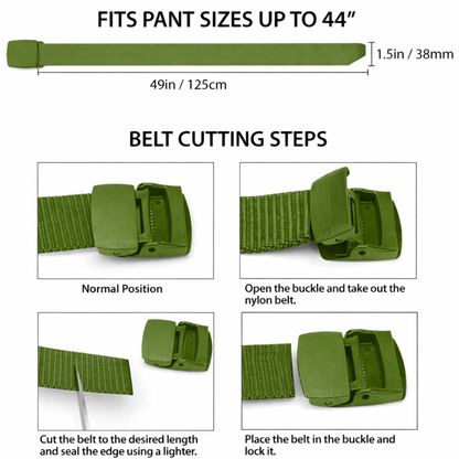 XGear Tactical Adjustable Nylon Belt with Plastic Buckle