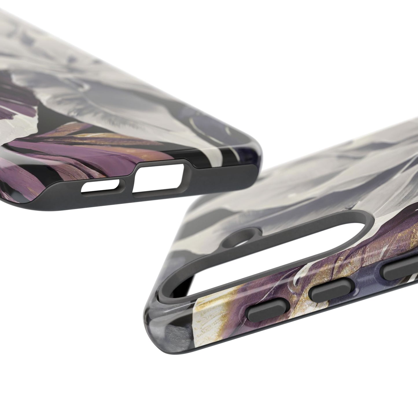 White & Plum Floral Tough Phone Case