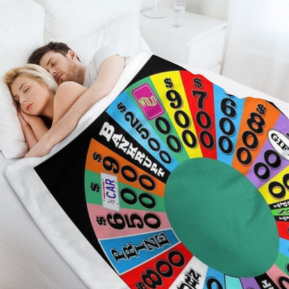 Wheel with Prizes, $ Amounts Throw Blanket