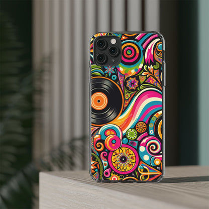 Colorful Vinyl Record Clear Phone Case