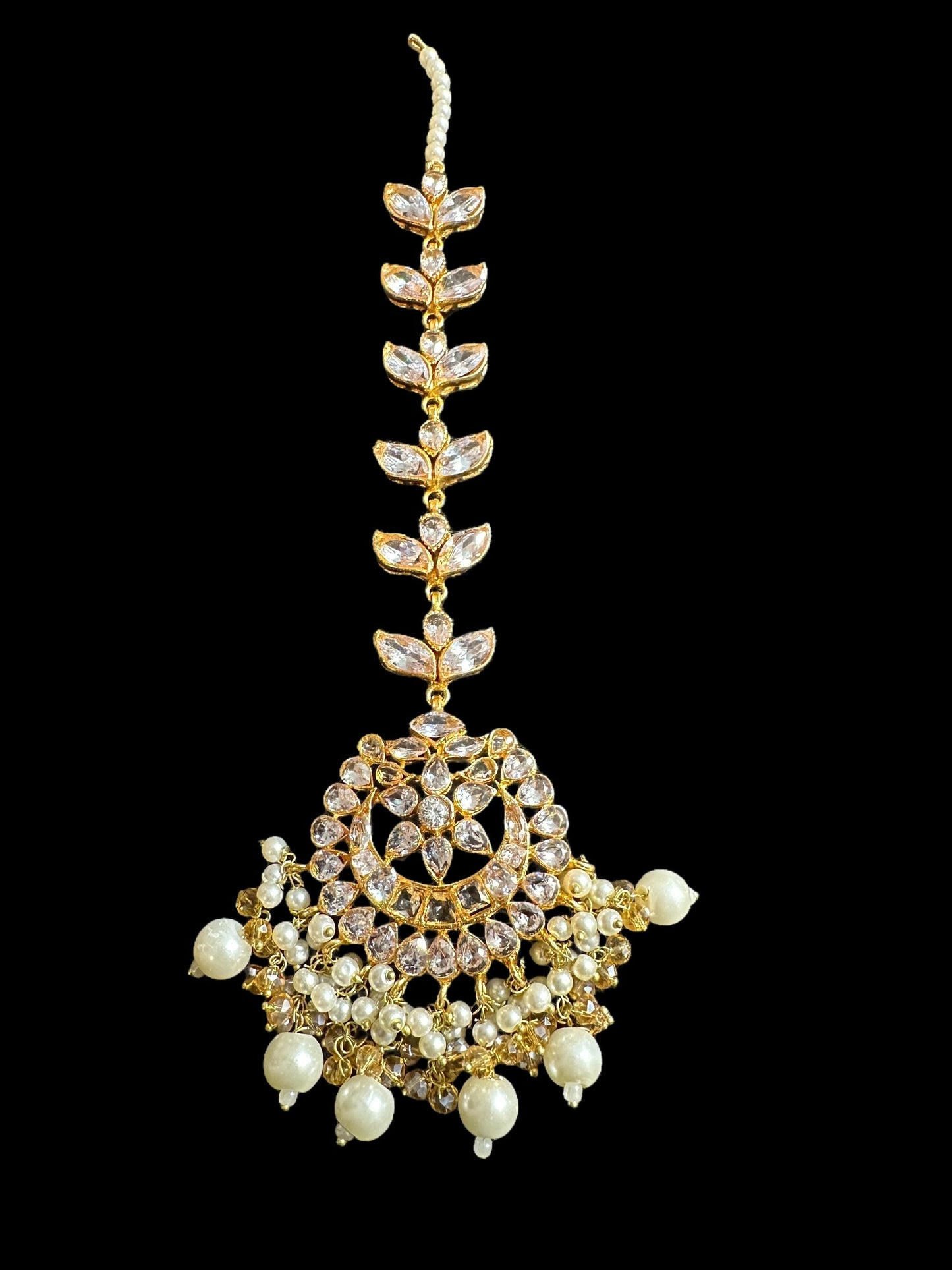 BR477 JIMENA bridal set in zircon and pearls ( SHIPS IN 4 WEEKS )