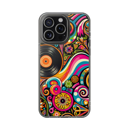 Colorful Vinyl Record Clear Phone Case