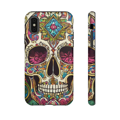 Colorful Sugar Skull Tough Phone Case