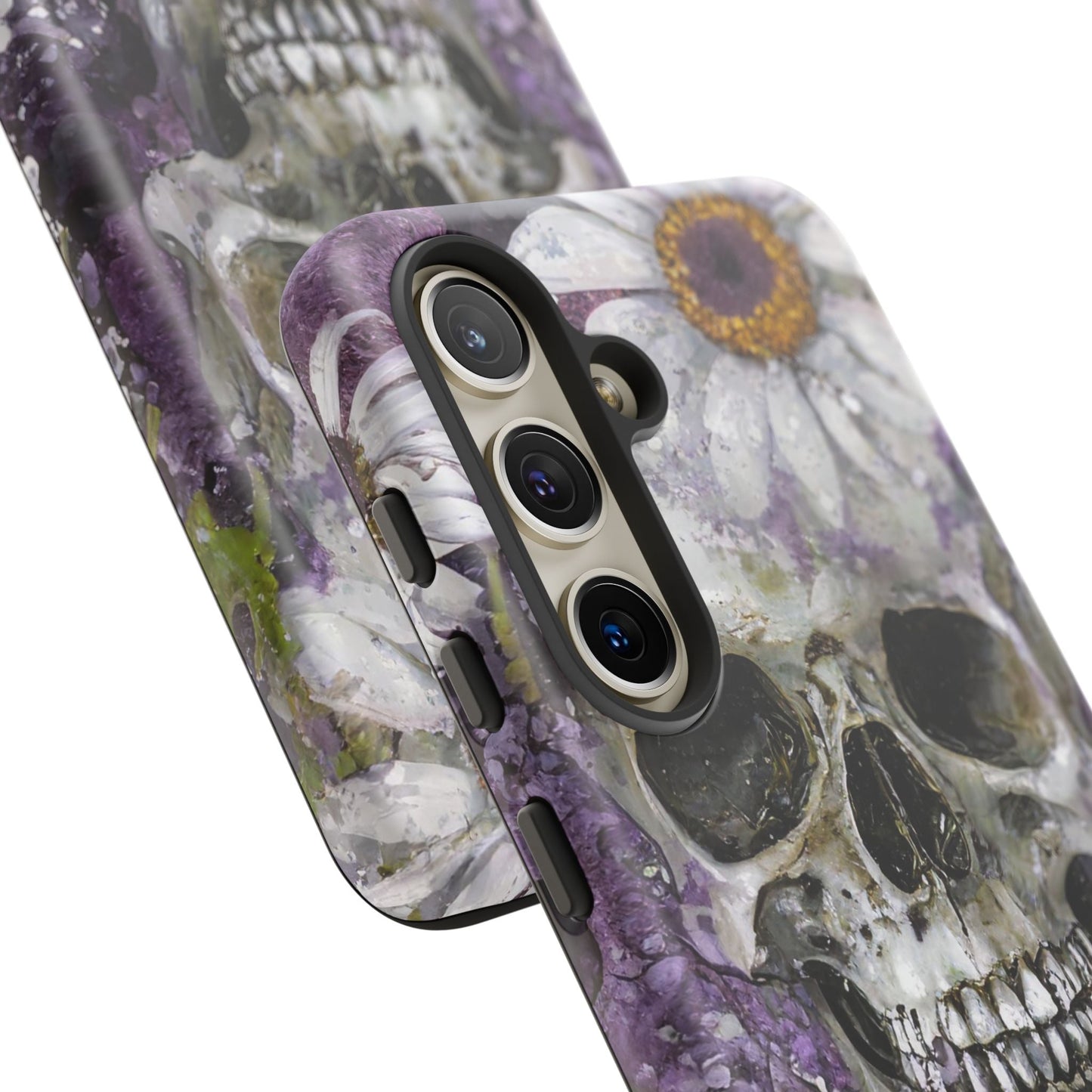 Plum Skull and Daisy Tough Phone Case