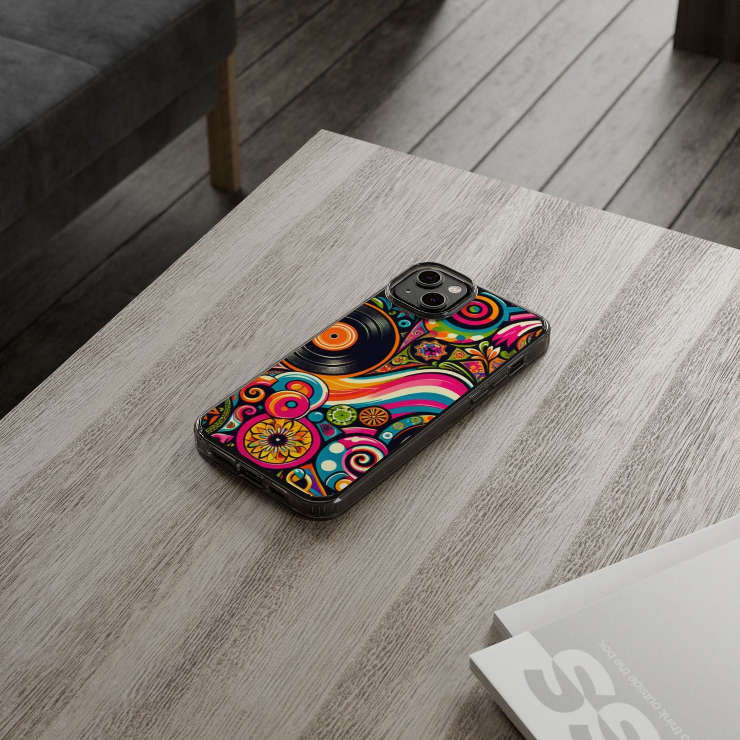 Colorful Vinyl Record Clear Phone Case