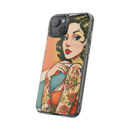 Retro Pin Up Clear Phone Case