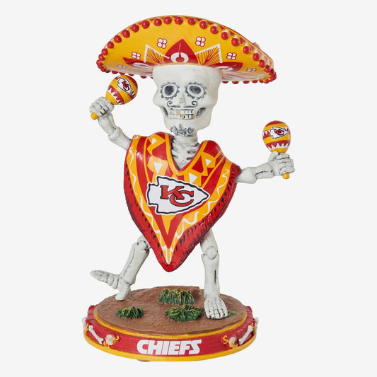 Kansas City Chiefs Calavera Glow In The Dark NFL Bobblehead