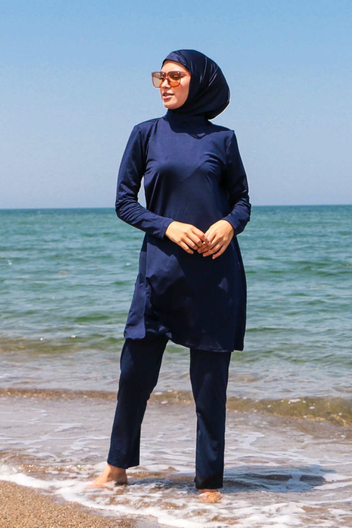 Lycra Navy Burkini Modest Swimwear 1969