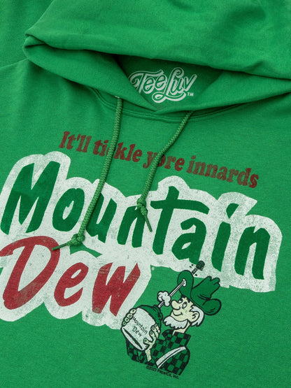 It'll Tickle Your Innards Mt Dew Pullover Hooded Sweatshirt - Green