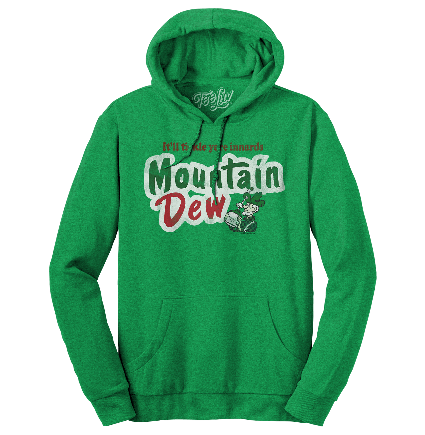 It'll Tickle Your Innards Mt Dew Pullover Hooded Sweatshirt - Green