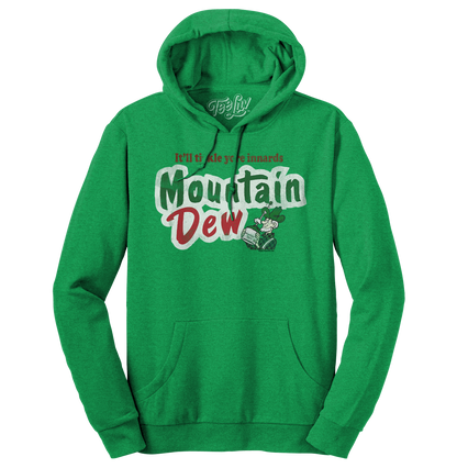 It'll Tickle Your Innards Mt Dew Pullover Hooded Sweatshirt - Green