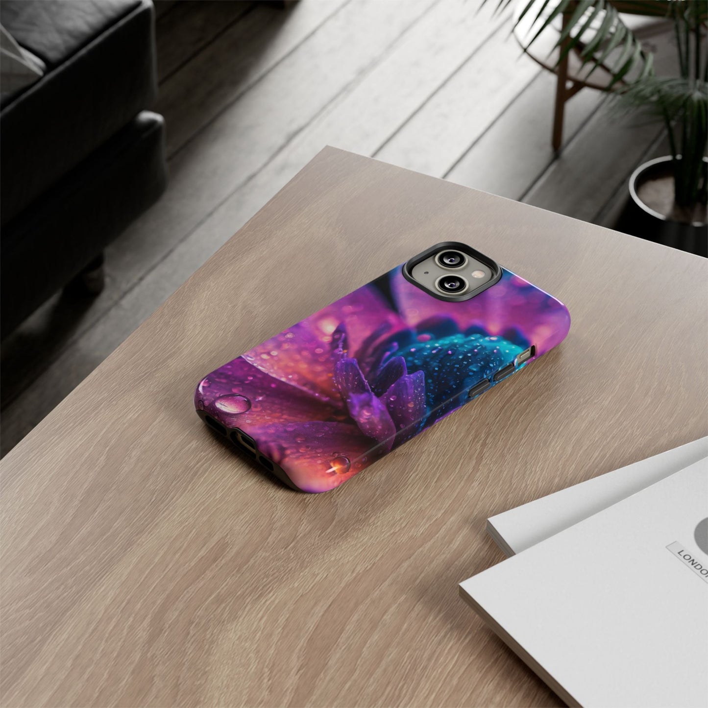 Vibrant Blue And Purple Flower Tough Phone Case