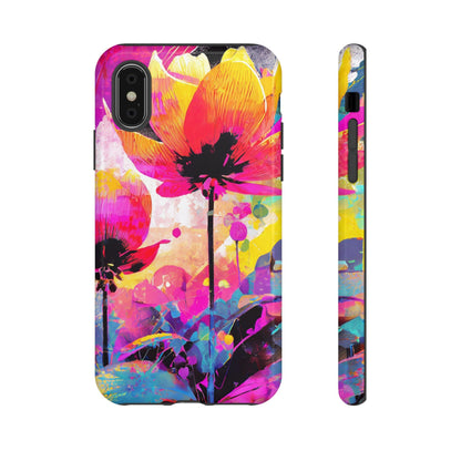 Neon Floral Tough Phone Case