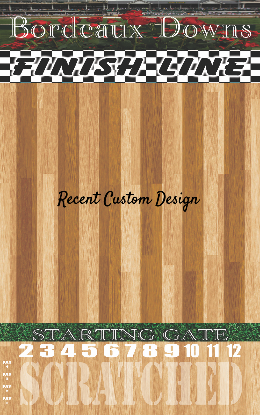 XL 18x30 Brown Striped Track Horse Race Party Game - New Heavy Duty Metal Horse Numbered 2-12 - Triathlete Store