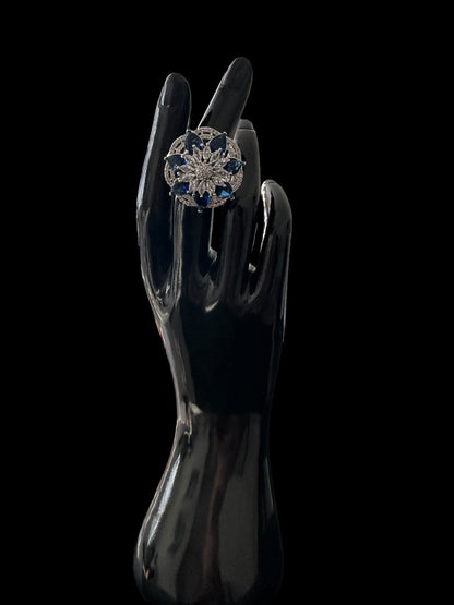 DJR132 Cz silver plated  ring ( READY TO SHIP)