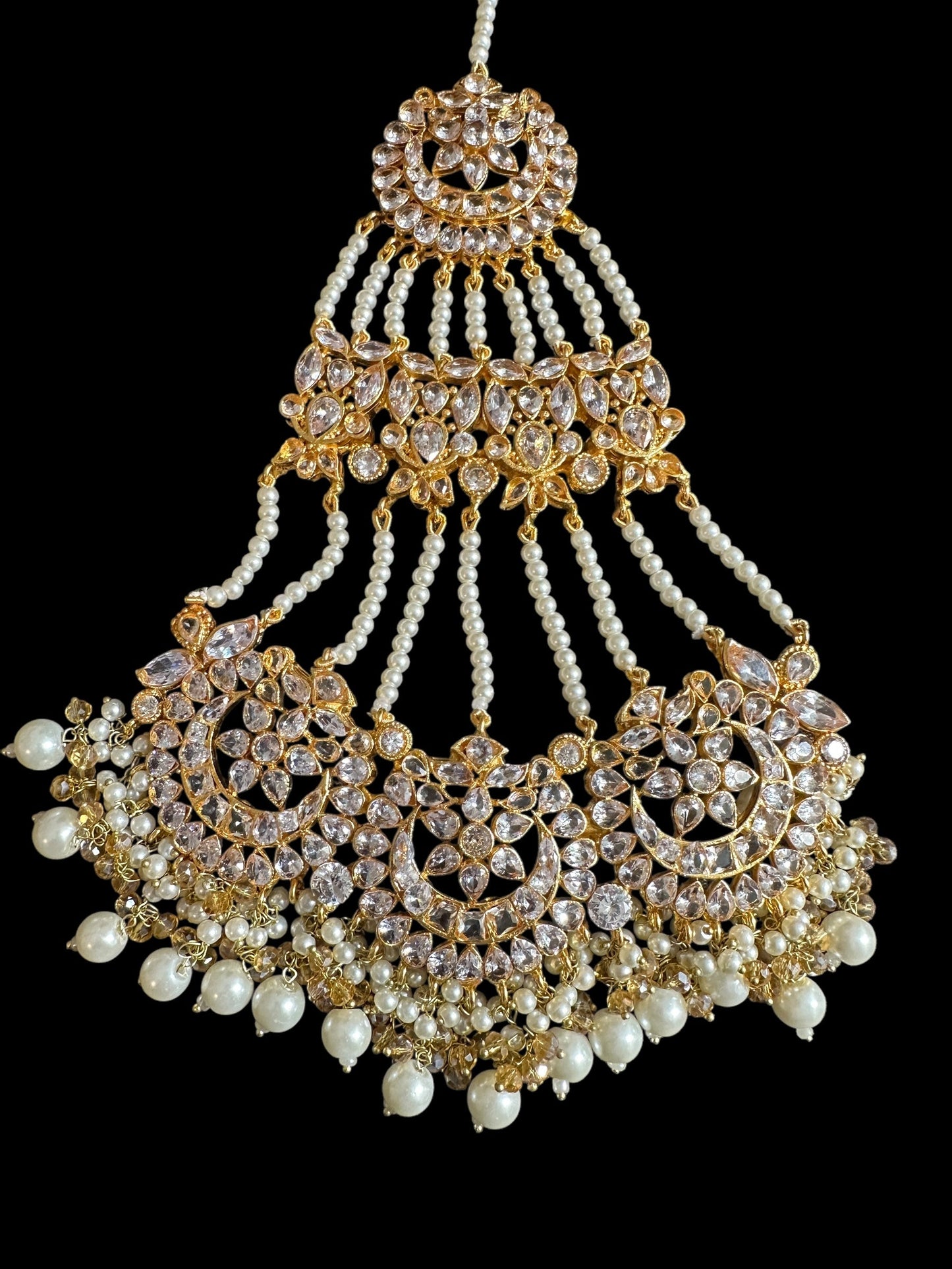 BR477 JIMENA bridal set in zircon and pearls ( SHIPS IN 4 WEEKS )