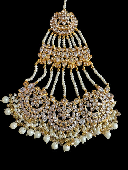 BR477 JIMENA bridal set in zircon and pearls ( SHIPS IN 4 WEEKS )