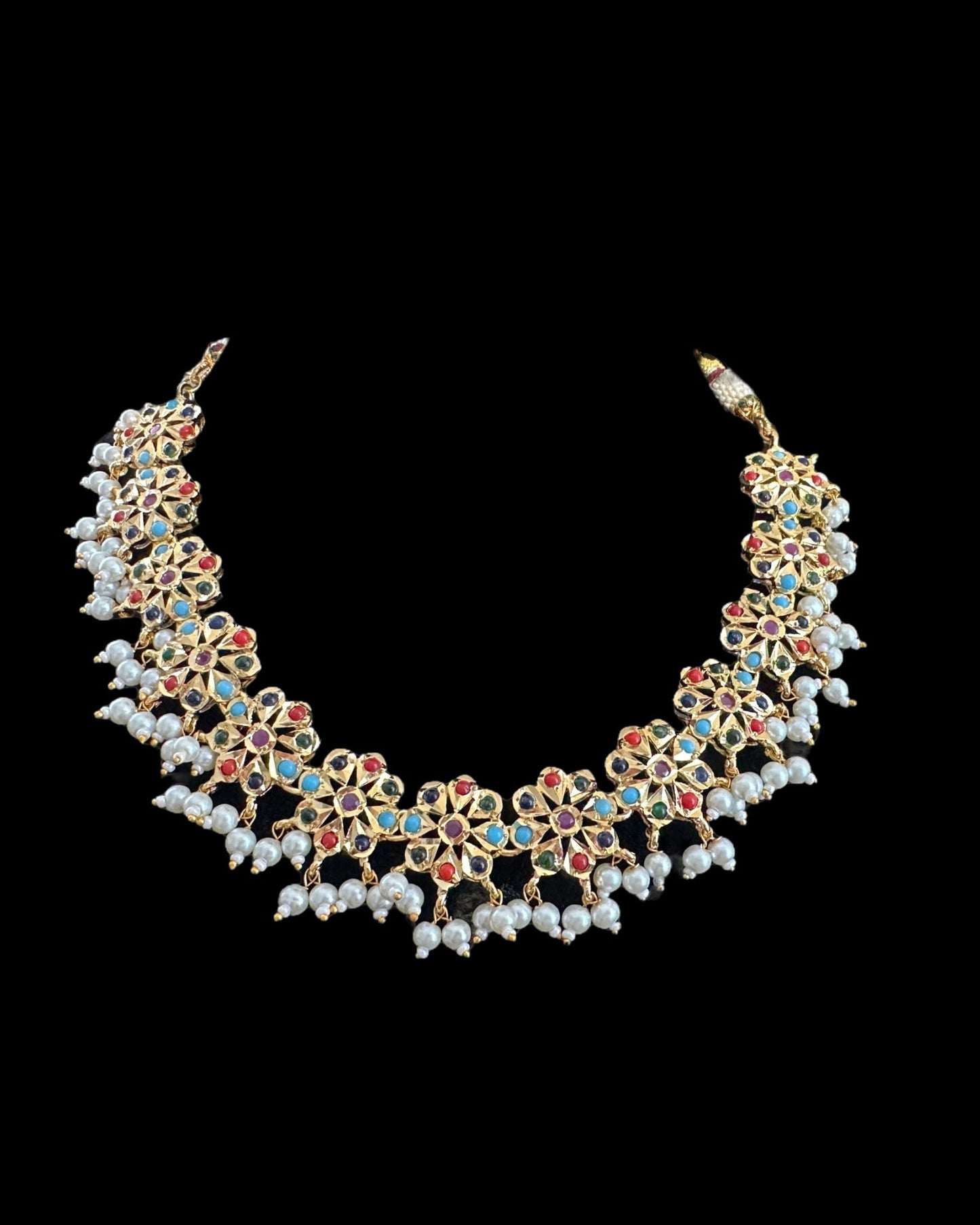 DNS175  Malavika flower set ( navratan )  (SHIPS IN 1 WEEK)