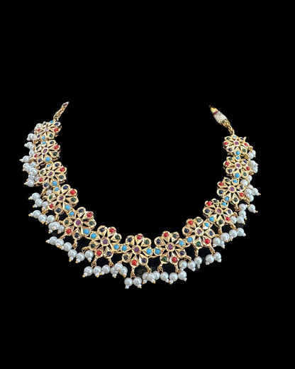 DNS175  Malavika flower set ( navratan )  (SHIPS IN 1 WEEK)
