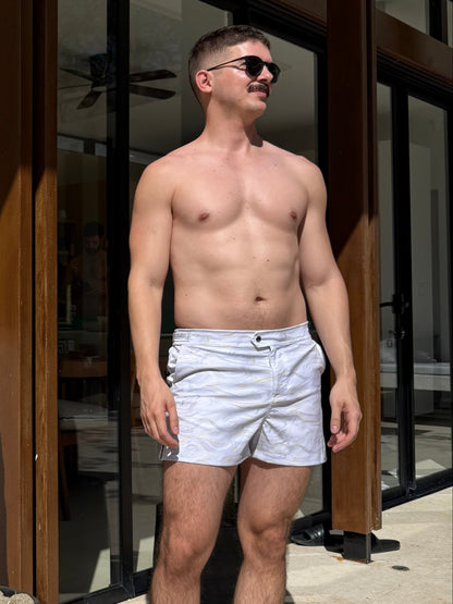 The Restless Swim Shorts - Carrara Marble