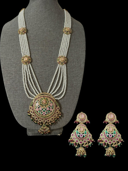 DLN126 Arshi jadau meena long Rani haar - Multicolor ( SHIPS IN 4 WEEKS )