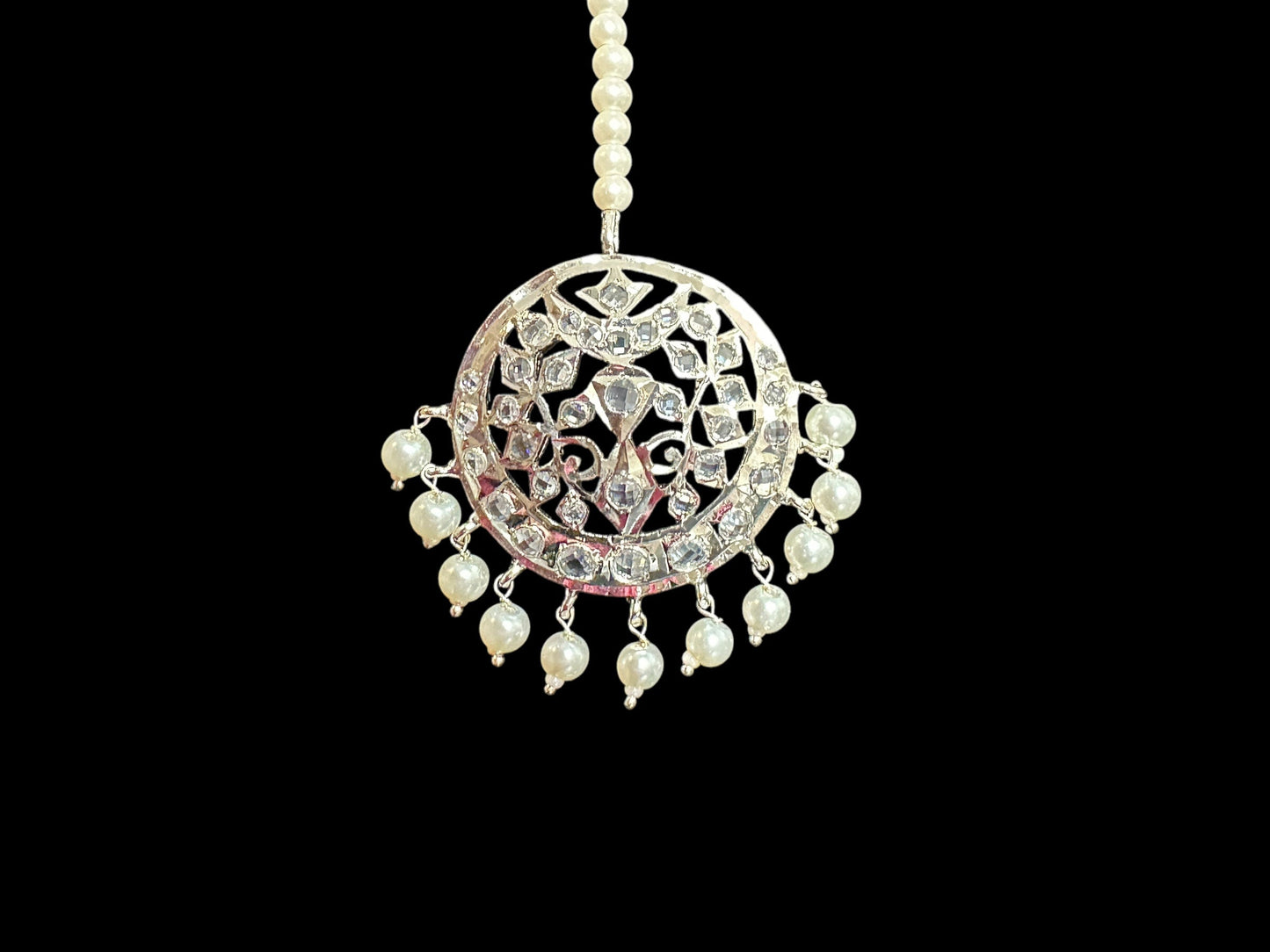 DJTK352 Avni  tika In silver plating   ( SHIPS IN 3 WEEKS )