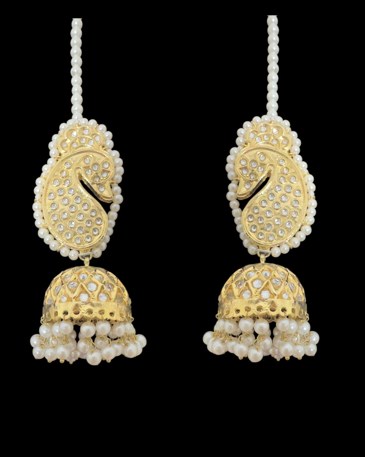 DER158 Samana kundan jhumka ( READY TO SHIP  )