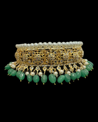 c562 sifat jadavi lacha in green  beads (READY TO SHIP  )